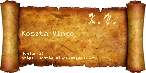 Koszta Vince névjegykártya